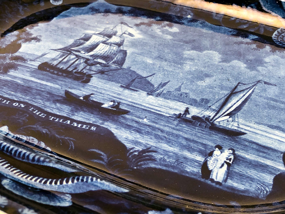 Wood and Sons Burslem Erith on the Thames Historical Staffordshire Platter For Sale From Z and K Antiques