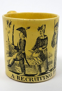 1820s Canaryware 19th Century Ceramics Lustre Transfer Scene For Sale