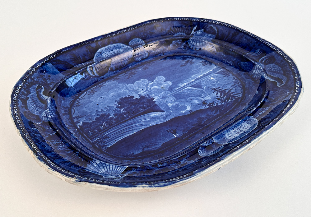 enoch wood and sons niagara from the american side dark blue historical stafforshire platter