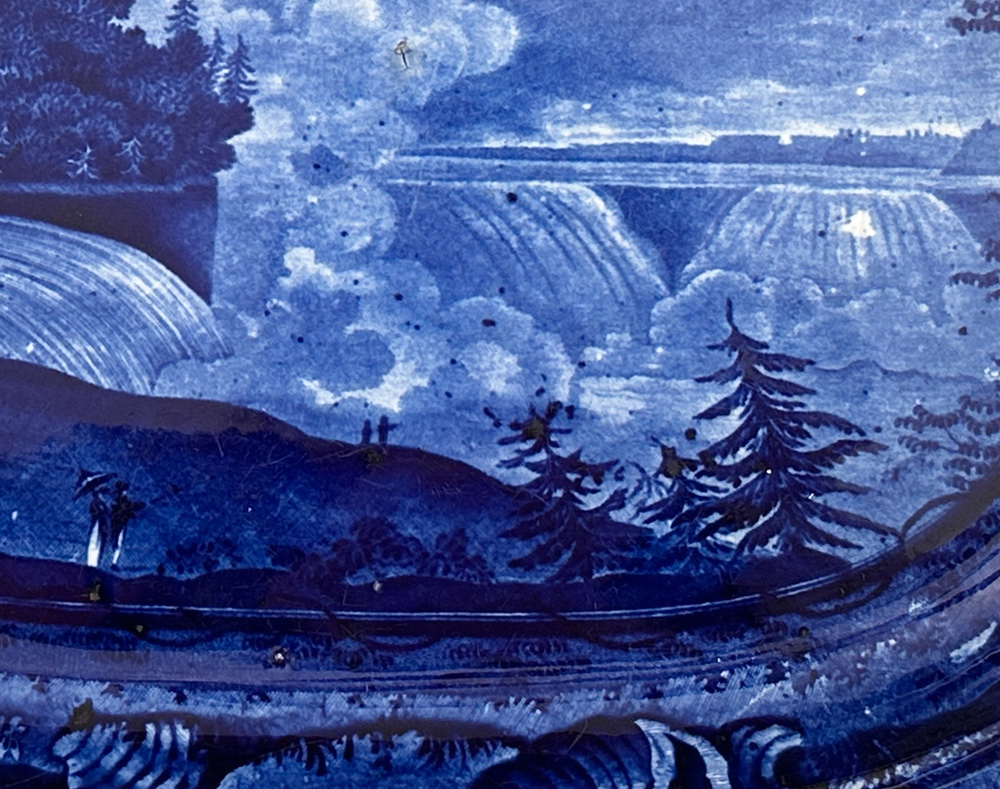 enoch wood and sons niagara from the american side dark blue historical stafforshire platter