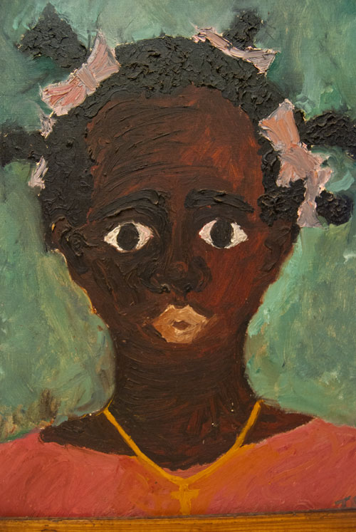 Black Americana Antique Folk Art OOB Portrait 1965 Black Girl, Pink Dress, Gold Cross, Civil Rights Era Outsider Art Painting for Sale Black Americana Antique Folk Art OOB Portrait 1965 Black Girl, Pink Dress, Gold Cross, Civil Rights Era Outsider Art Painting for Sale