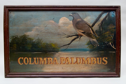 Folk Art Oil on Board Painting Wood Pigeon Naturalist Enthusiast Antique Folk Art Oil on Board Painting Wood Pigeon Naturalist Enthusiast Antique