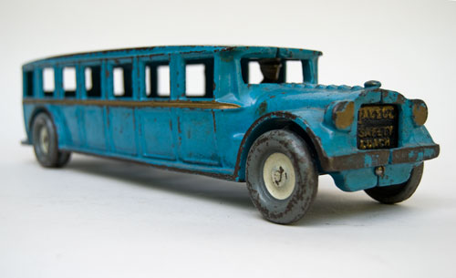 arcade cast iron fageol bus for sale large 12 inch size: brilliant original blue paint arcade cast iron fageol bus for sale large 12 inch size: brilliant original blue paint