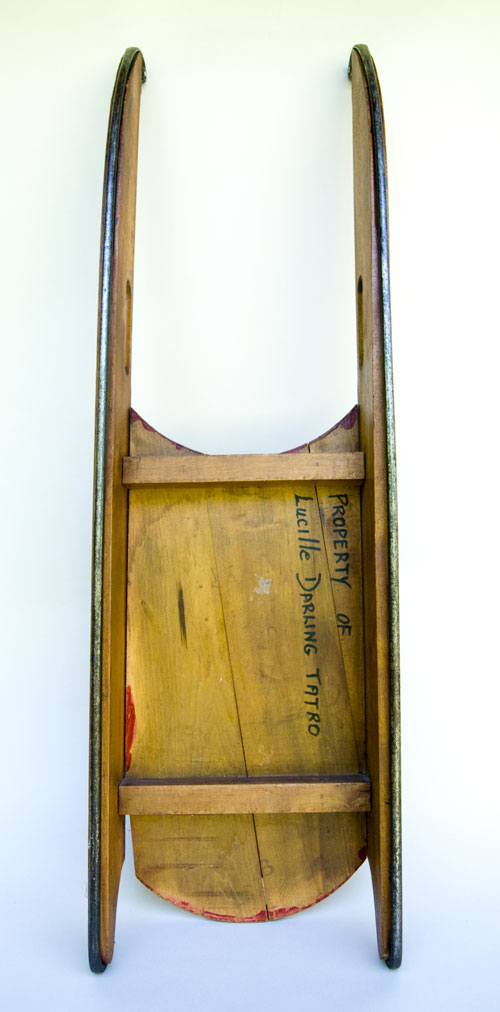 Early American Paint Decorated Sled: Red Painted, Polychromatic, Black Stencil, 19th Century Antique For Sale Early American Paint Decorated Sled: Red Painted, Polychromatic, Black Stencil, 19th Century Antique For Sale