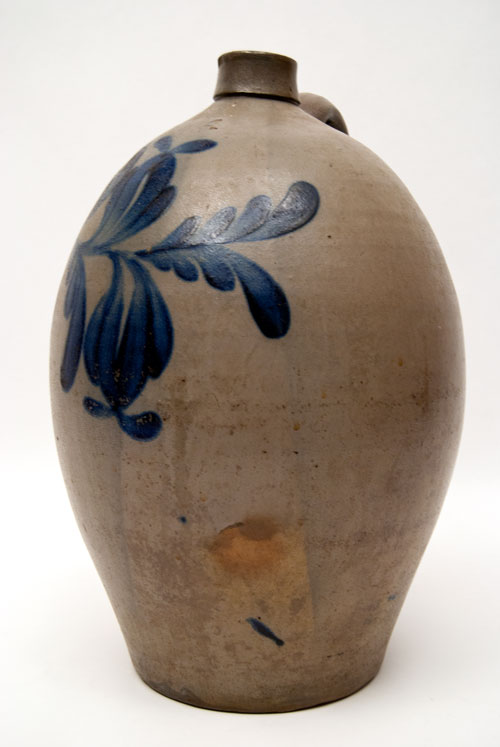 J Weaver Beaver County PA Pennsylvania Ovoid Blue Decorated Jug J Weaver Beaver County PA Pennsylvania Ovoid Blue Decorated Jug