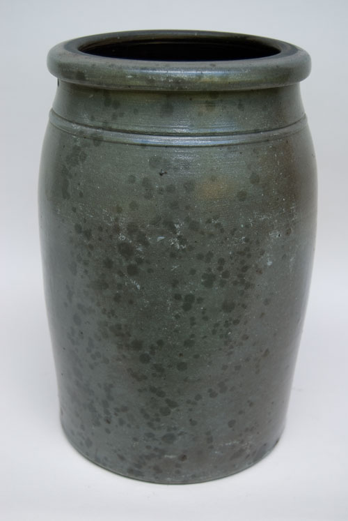 Hamilton and Jones Cobalt Decorated Early American Antique Stoneware For Sale: Salt Glazed Blue Stencil and Freehand Crock Greensboro Pennsylvania Hamilton and Jones Cobalt Decorated Early American Antique Stoneware For Sale: Salt Glazed Blue Stencil and Freehand Crock Greensboro Pennsylvania