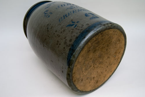 Hamilton and Jones Cobalt Decorated Early American Antique Stoneware For Sale: Salt Glazed Blue Stencil and Freehand Crock Greensboro Pennsylvania Hamilton and Jones Cobalt Decorated Early American Antique Stoneware For Sale: Salt Glazed Blue Stencil and Freehand Crock Greensboro Pennsylvania