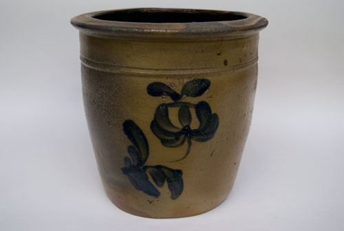 Blue Decorated American Stoneware: Russell Beaver Co. PA Antique Cobalt Salt Glaze Crock For Sale 19th Century Antiques Blue Decorated American Stoneware: Russell Beaver Co. PA Antique Cobalt Salt Glaze Crock For Sale 19th Century Antiques