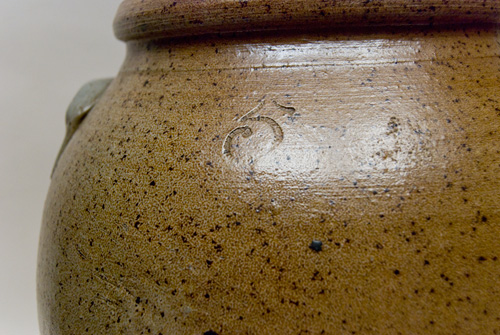 Large Antique American Stoneware Cyclone Decorated Cobalt Freehand Folk Art Storage Jar For Sale Large Antique American Stoneware Cyclone Decorated Cobalt Freehand Folk Art Storage Jar For Sale