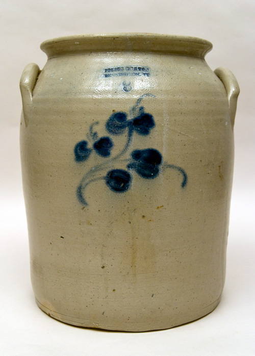 Julius Norton Bennington Vermont 3 Gallon Blue Decorated Antique Stoneware Julius Norton Bennington Vermont 3 Gallon Blue Decorated Antique Stoneware