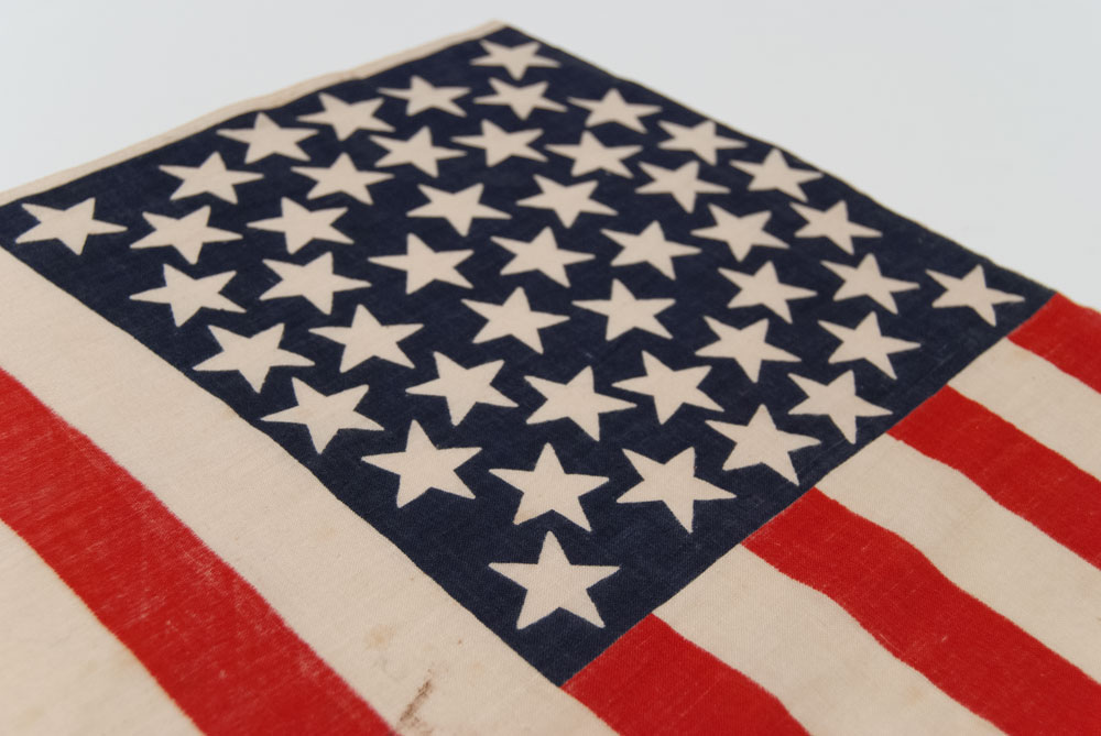 1896 antique american flag 45 star medallion pattern parade flag