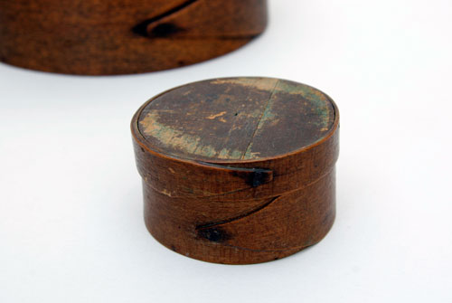 Single Finger Antique Miniature Pantry Box in great old surface Single Finger Antique Miniature Pantry Box in great old surface