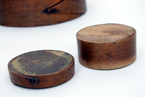Single Finger Antique Miniature Pantry Box in great old surface Single Finger Antique Miniature Pantry Box in great old surface