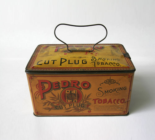 Antique American Advertising Tin Litho Pedro Smoking Tobacco Tin Antique American Advertising Tin Litho Pedro Smoking Tobacco Tin