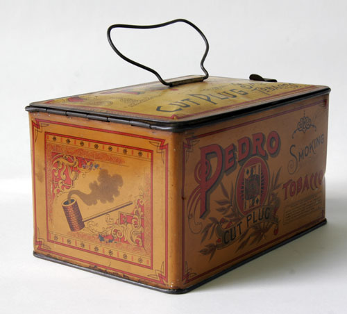 Antique American Advertising Tin Litho Pedro Smoking Tobacco Tin Antique American Advertising Tin Litho Pedro Smoking Tobacco Tin