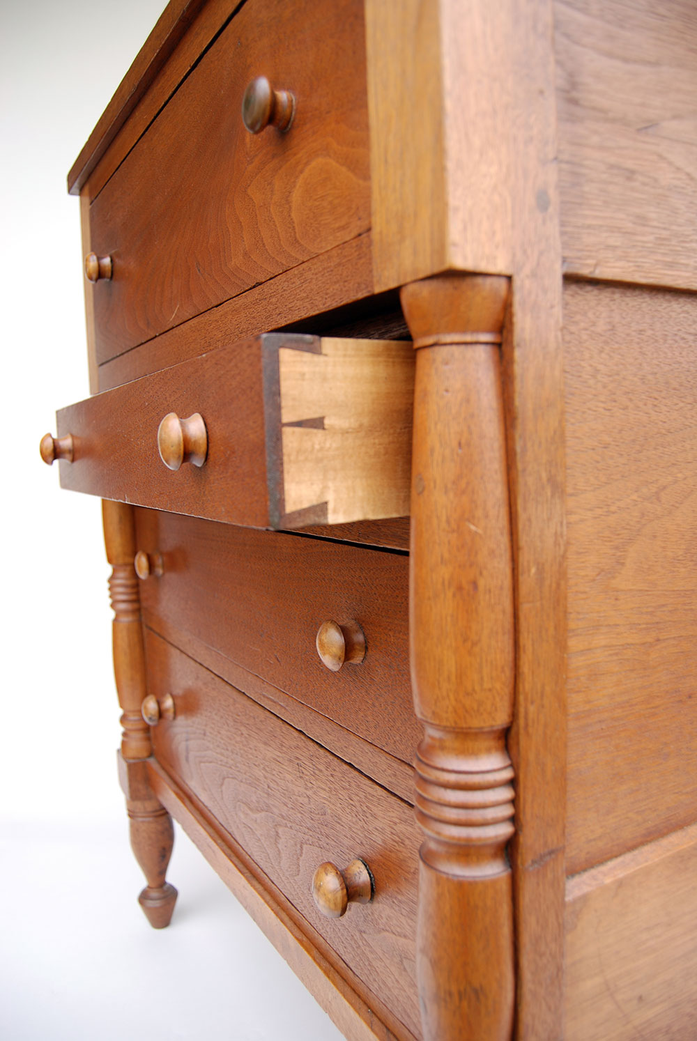 Early Antique American Walnut Childs Chest: Circa 1830 Early American Walnut Childs Chest of Drawers Antique American Furniture - Early Antique American Walnut Childs Chest: Circa 1830