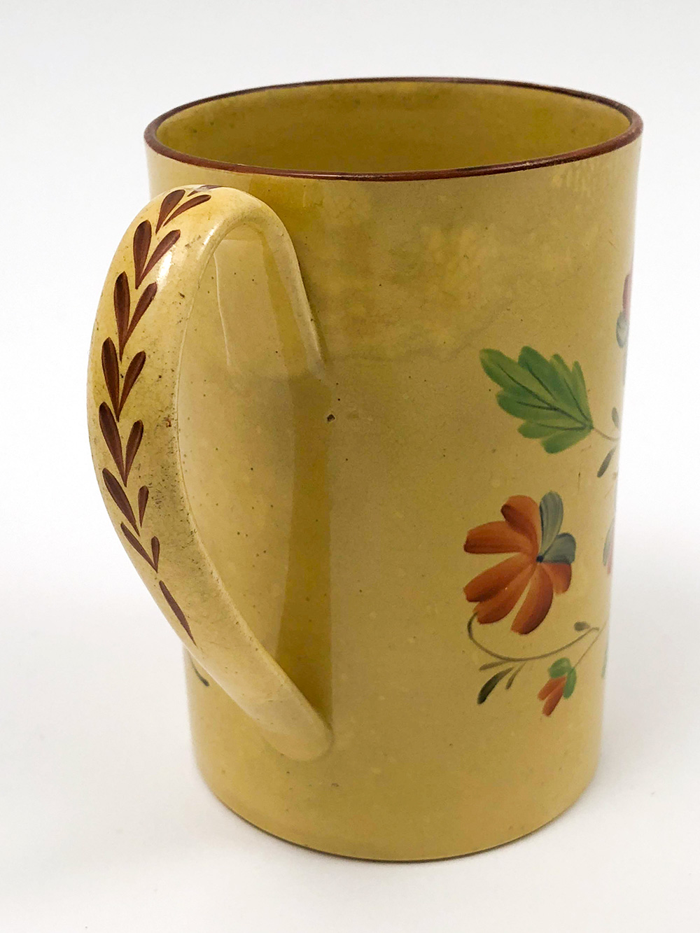 Hand Painted English Canaryware Tankard Made for the American Market
