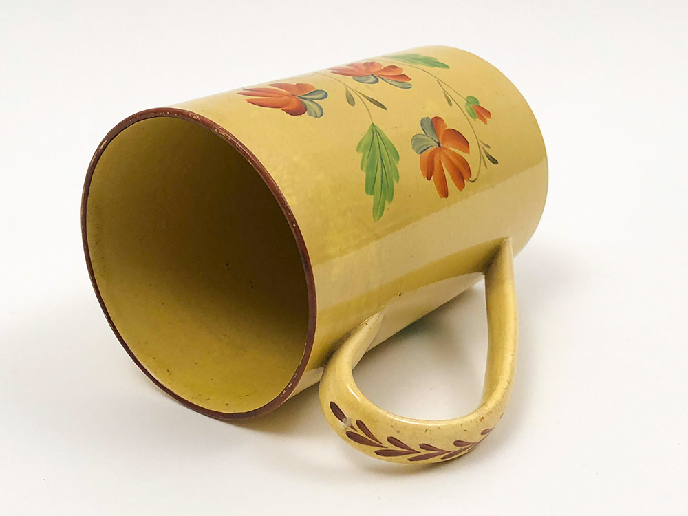 Hand Painted English Canaryware Tankard Made for the American Market