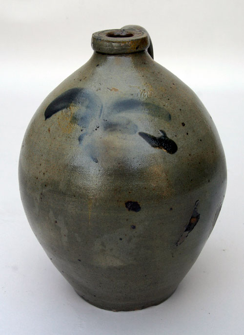 Early Blue Decorated Salt Glaze Ovoid Jug Early Blue Decorated Salt Glaze Ovoid Jug