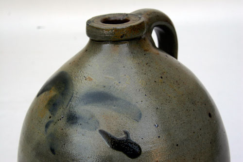 Early Blue Decorated Salt Glaze Ovoid Jug Early Blue Decorated Salt Glaze Ovoid Jug