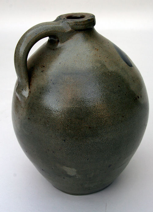Early Blue Decorated Salt Glaze Ovoid Jug Early Blue Decorated Salt Glaze Ovoid Jug