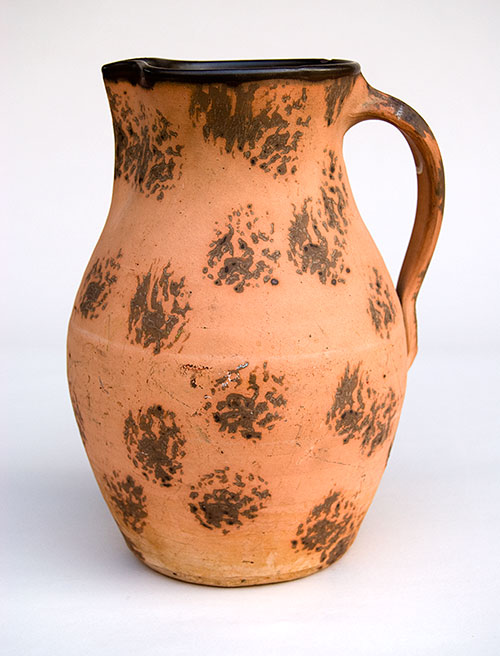 Stoneware Sponge Decorated Pennsylvania Tanware Pitcher Stoneware Sponge Decorated Pennsylvania Tanware Pitcher
