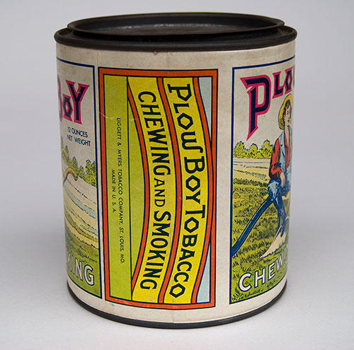 Antique American Advertising Tin Litho Pedro Smoking Tobacco Tin Plow Boy Tobacco Can St. Louis MO Mint Condition Paper Label Antique American Advertising