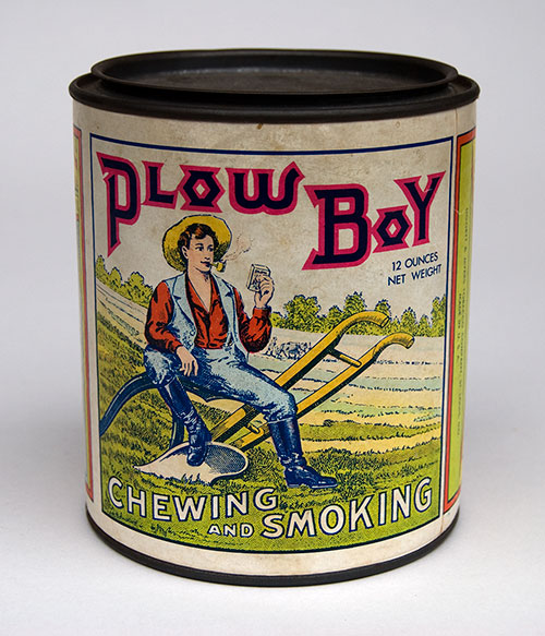 Antique American Advertising Tin Litho Pedro Smoking Tobacco Tin Plow Boy Tobacco Can St. Louis MO Mint Condition Paper Label Antique American Advertising