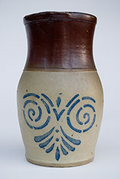 Albany Slip and Blue Decorated Salt Glazed Pitcher Albany Slip and Blue Decorated Salt Glazed Pitcher