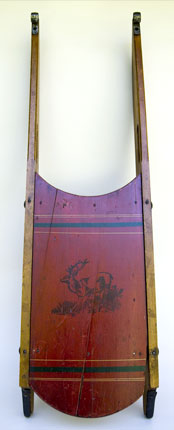 19th Century American Antique Country Primitive Paint Decorated Sled 19th Century American Antique Country Primitive Paint Decorated Sled