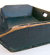 19th Century Original Painted Box in Old Windsor Green Original Paint 19th Century Original Painted Boxes