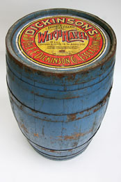 Original Old Blue Paint Antique Wooden Advertising Barrel Original Old Blue Paint Antique Wooden Advertising Barrel