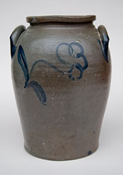 Blue Decorated Henrico County Virginia Stephen B. Sweeney Ovoid Decorated Jar Blue Decorated Henrico County Virginia Stephen B. Sweeney Ovoid Decorated Jar