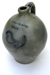 Early Ovoid Salt Glazed Blue Decorated Jug Early Ovoid Salt Glazed Blue Decorated Jug