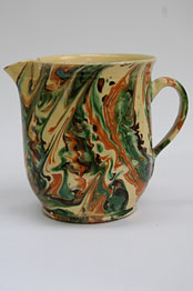 Redware Marbled Slip Milk Pitcher