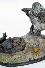 Eagle and Eaglets Mechanical Bank Original Paint Antique
