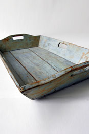 Original Blue Paint Early American Antique Apple Tray Original Blue Paint Early American Antique Apple Tray