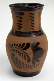 Pennsylvania Decorated Tanware Pitcher Pennsylvania Decorated Tanware Pitcher
