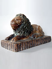 19th Century Folk Art Sewer Tile Lion Doorstop Dated 1892 Antique Paint Decorated American Antique 19th Century Folk Art Sewer Tile Lion Doorstop Dated 1892 Antique Paint Decorated American Antique