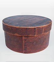 Antique Pantry Box Oxblood Dry Surface Original Square Handmade Nails