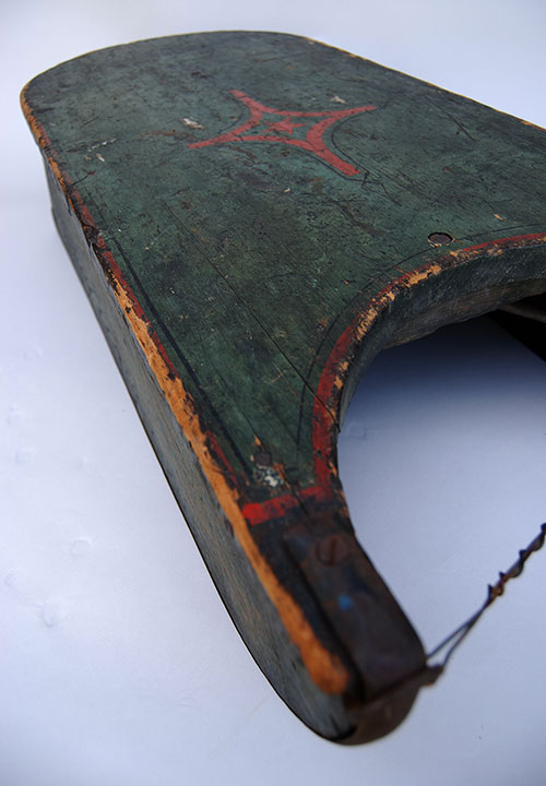 19th Century American Antique Country Primitive Paint Decorated Sled 19th Century American Antique Country Primitive Paint Decorated Sled