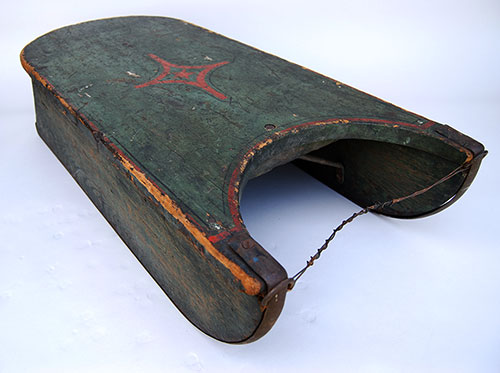 19th Century American Antique Country Primitive Paint Decorated Sled 19th Century American Antique Country Primitive Paint Decorated Sled