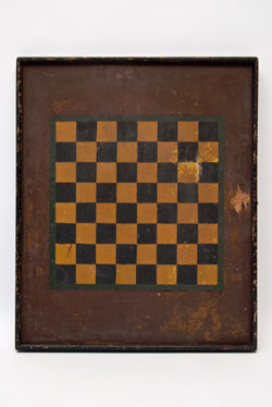 Antique Game Board American Conneticut Checker Board in Original Paint Antique Game Board American Conneticut Checker Board in Original Paint