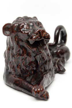 Antique American Redware Sewer Tile Lunch Hour Folk Art Recumbant Lion Ohio Antique American Redware Sewer Tile Lunch Hour Folk Art Recumbant Lion Ohio