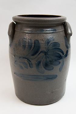 Enoch Fowler Beaver County Pennsylvania 3 Gallon Cobalt Decorated Stoneware Churn For Sale Enoch Fowler Beaver County Pennsylvania 3 Gallon Cobalt Decorated Stoneware Churn For Sale