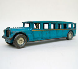 arcade cast iron fageol bus for sale large 12 inch size: brilliant original blue paint arcade cast iron fageol bus for sale large 12 inch size: brilliant original blue paint