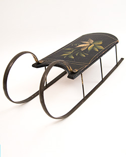 Antique American Doll Sled with Original Painted Surface For Sale From Z and K Antiques Antique American Doll Sled with Original Painted Surface For Sale From Z and K Antiques