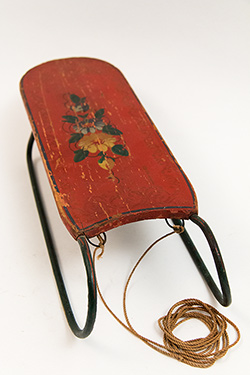 Antique American Doll Sled with Original Painted Surface For Sale From Z and K Antiques Antique American Doll Sled with Original Painted Surface For Sale From Z and K Antiques