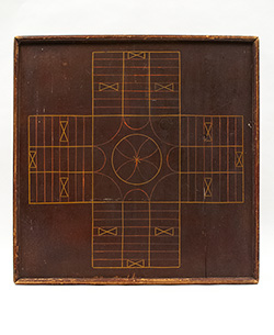 Antique American Five Color Painted Game Board Red Black Gold Green Brown Antique American Five Color Painted Game Board Red Black Gold Green Brown
