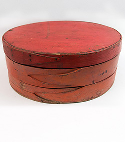 Early American Country Primitive New England Cheese Box in Old Red Paint Found in New Hampshire Early American Country Primitive New England Cheese Box in Old Red Paint Found in New Hampshire